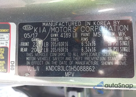 2017 Kia Niro Lx z USA, uszkodzony, nr VIN KNDCB3LC1H5088862